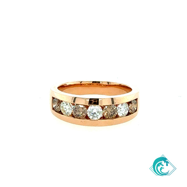 14KR Brown & White Diamond Band