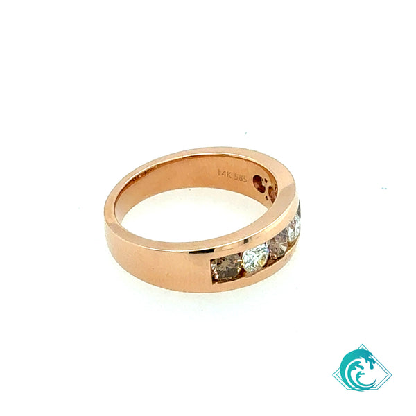 14KR Brown & White Diamond Band