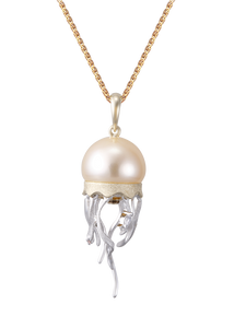 14K White Pearl Jellyfish Pendant (9mm)