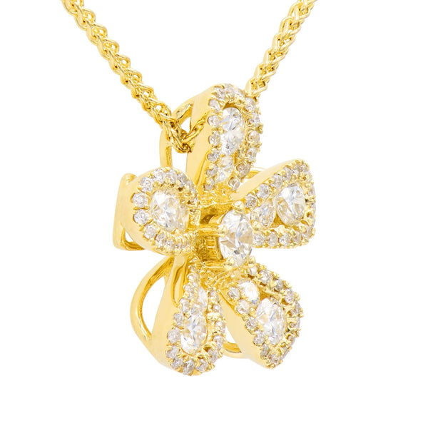 14KY Diamond Flower Pendant