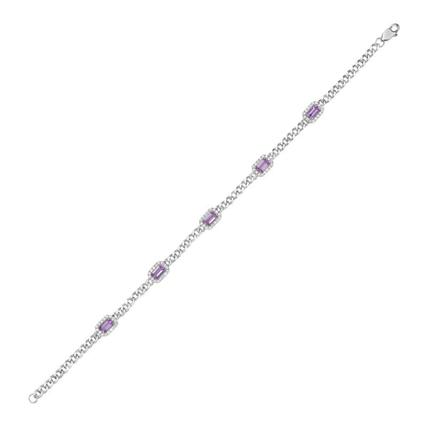 14KW Pink Sapphire Kalani Bracelet
