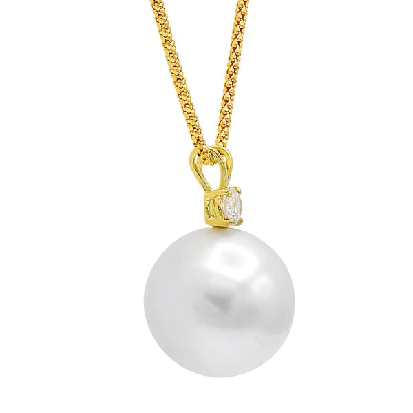 18KY White Australian South Sea Pearl Diana Pendant