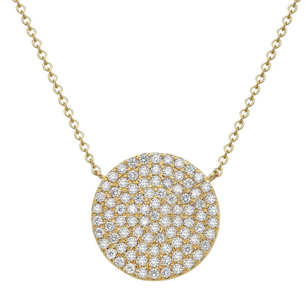 14KY Diamond Disk Pendant