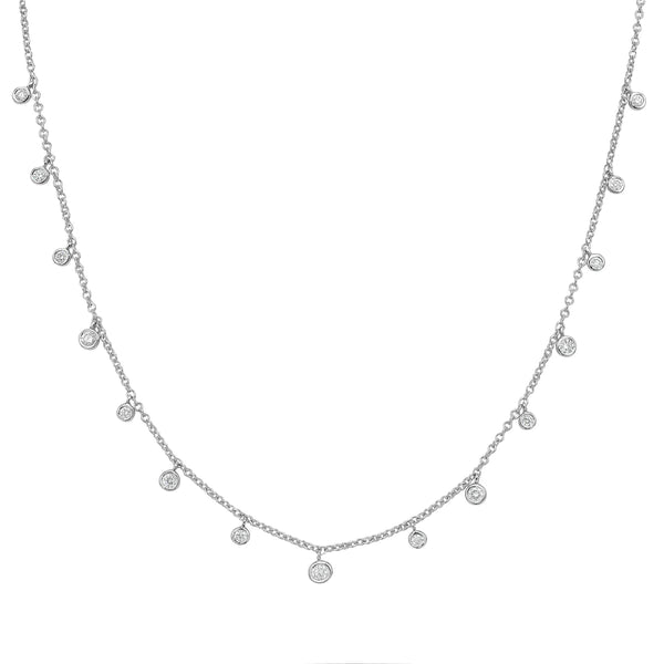 14KW Diamond Flare Necklace 18"