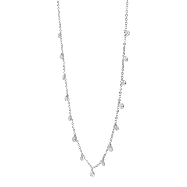 14KW Diamond Flare Necklace 18"