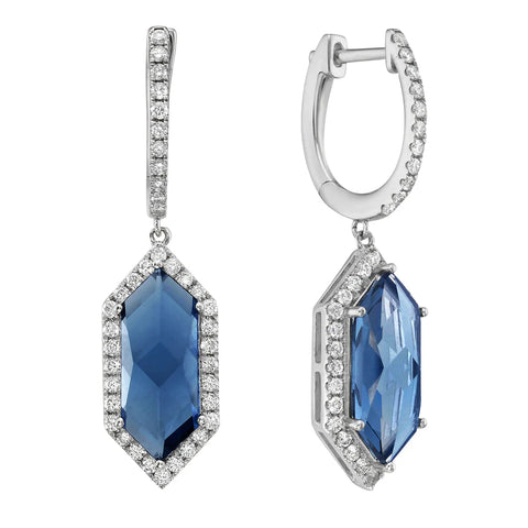 14KW London Blue Topaz Earrings