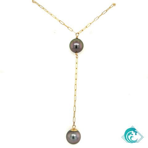 14KY Tahitian Pearl Lariat Necklace