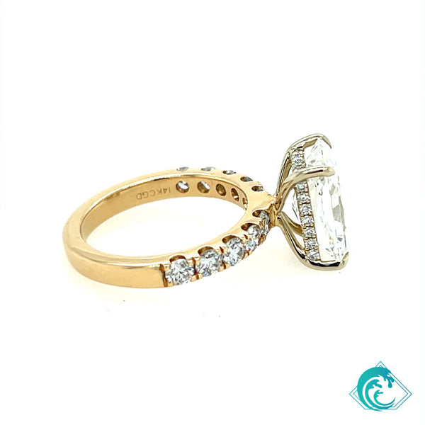 14K Sustainably Created 4ct Radiant Diamond Engagement Ring