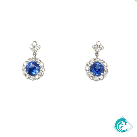 18KW Blue Sapphire Ella Earrings