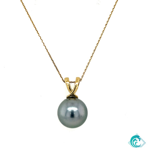 14KY Tahitian Pearl Pila’a Pendant