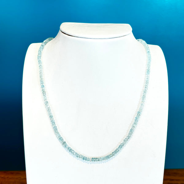 14KW Aquamarine Beaded Necklace