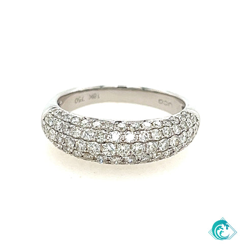 18K White Gold Pave Diamond Band