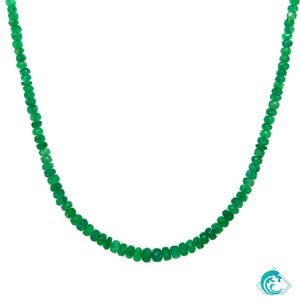 14KY Beaded Emerald Necklace