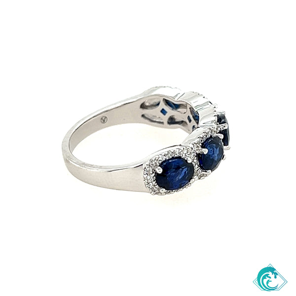 18KW Blue Sapphire & Diamond Mia Band