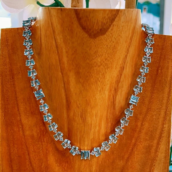 14KW Aquamarine Nalu Necklace