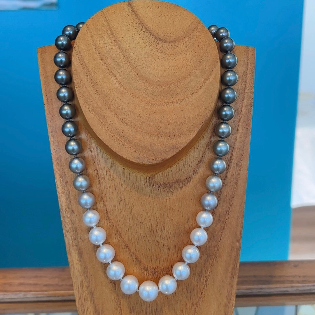 14KW Tahitian Pearl & Australian Pearl Ombré Strand