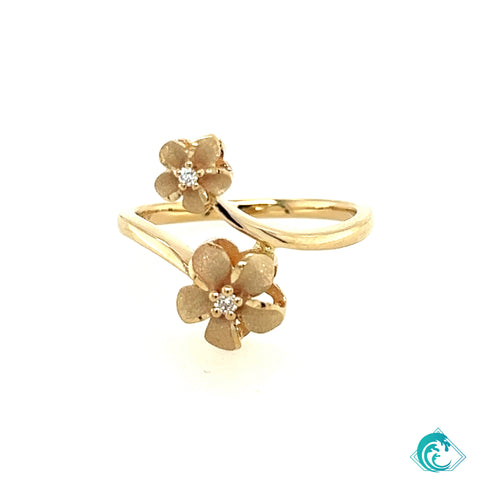 14KY Plumeria Shaka Ring