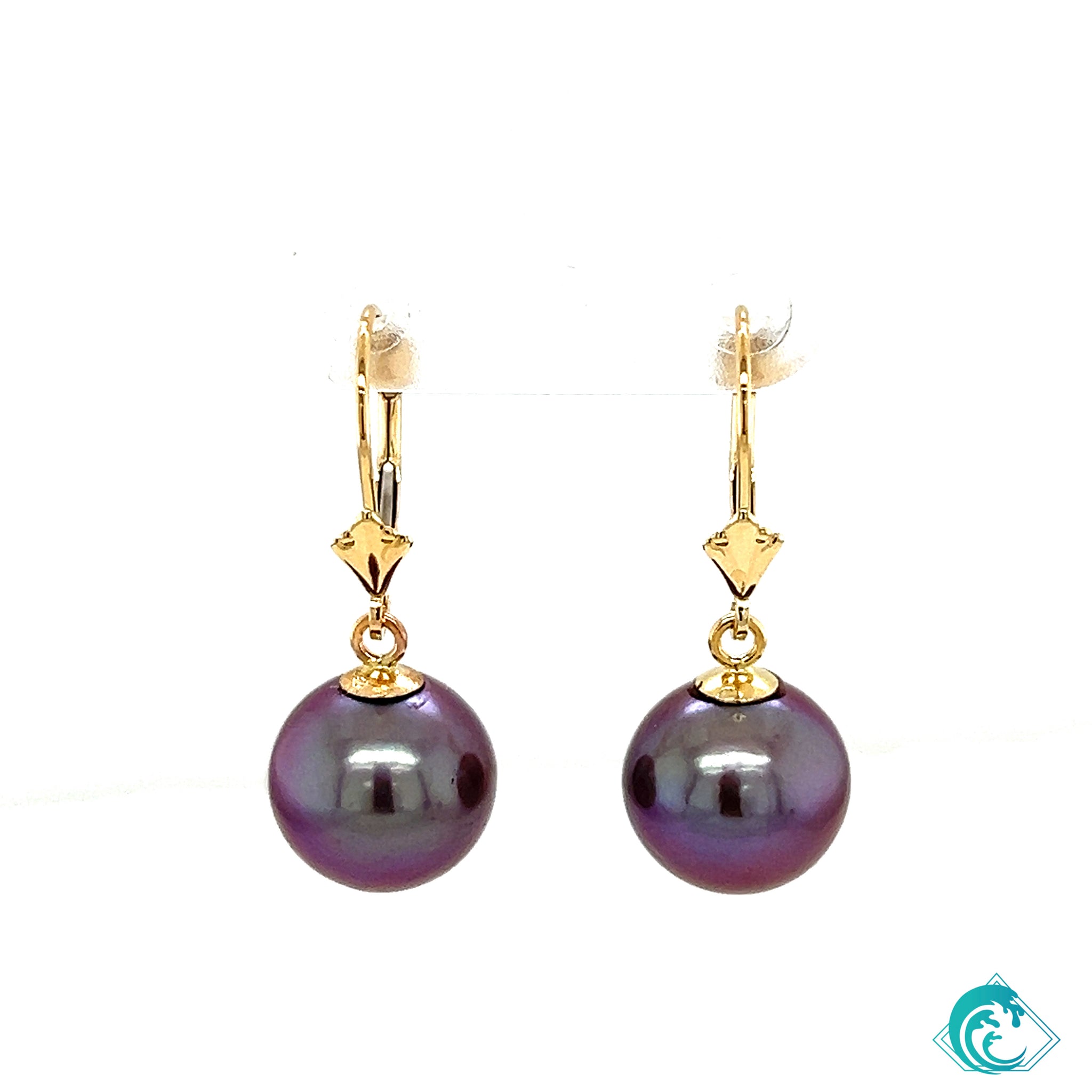 14KY Purple Edison Pearl Ani Earrings