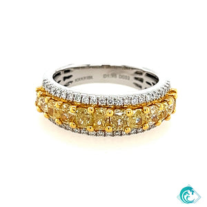 18KW Fancy Yellow Diamond Band