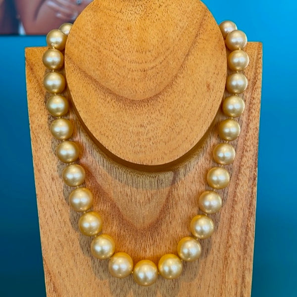 14KY Golden South Sea Pearl Kai Strand