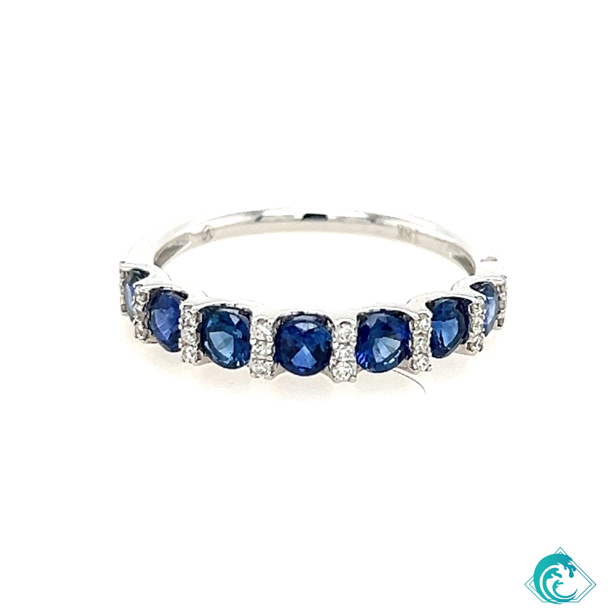 18KW Kipu Blue Sapphire & Diamond Band