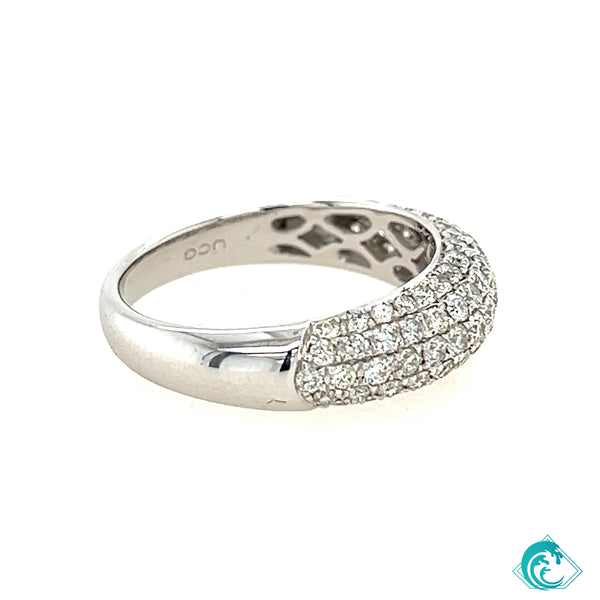 18K White Gold Pave Diamond Band