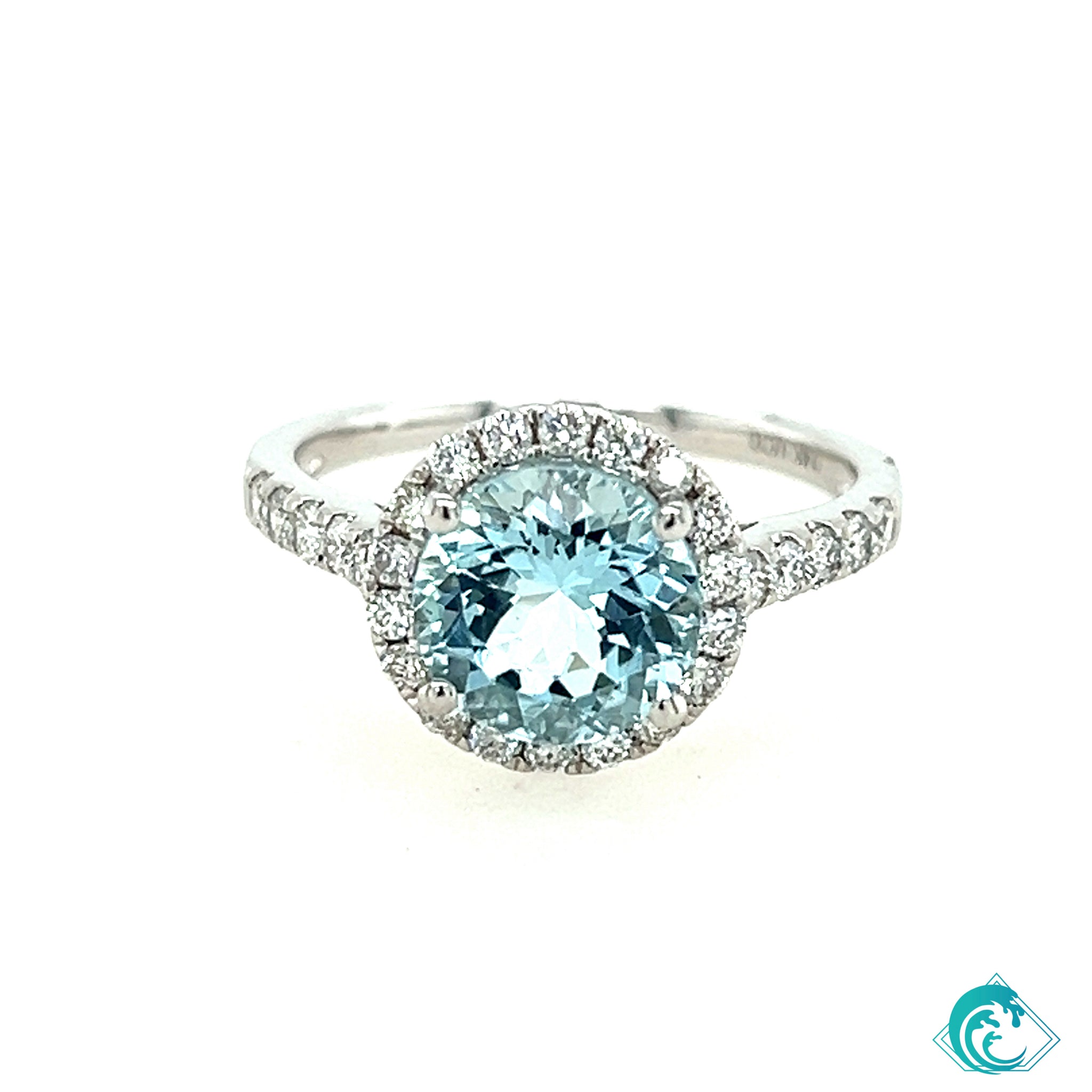 14KW Aquamarine Riah Ring