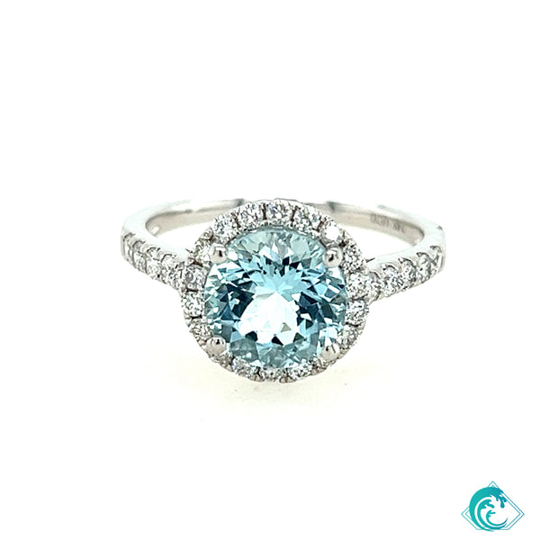 14KW Aquamarine Riah Ring