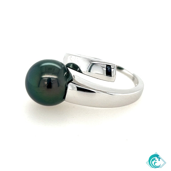 18KW Tahitian Pearl Victory Ring