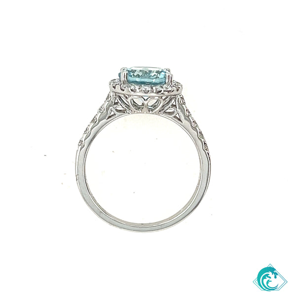 14KW Aquamarine Riah Ring