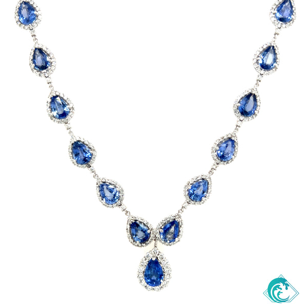 14KW Princess Fiona Burma Sapphire Diamond Necklace