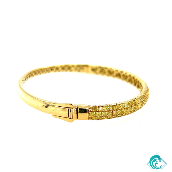 18KY Natural Yellow Diamond Bangle