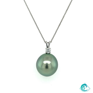 18KW Tahitian Pearl Kelly Pendant