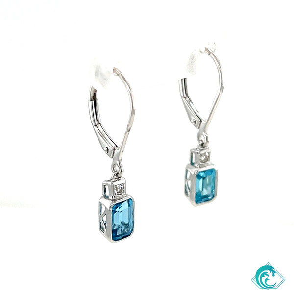 14KW Lab Grown Aquamarine Earring