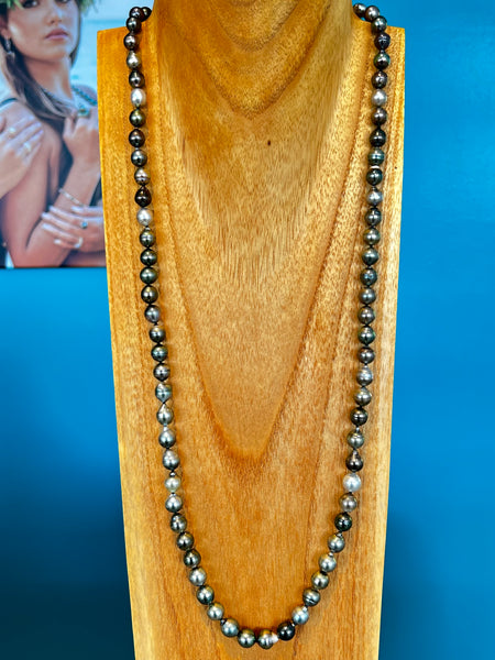 14KY Tahitian Pearl Baroque Multi Color Strand (34")