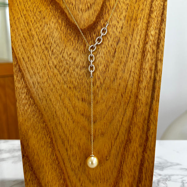 14KY Golden South Sea Pearl Larisa Lariat