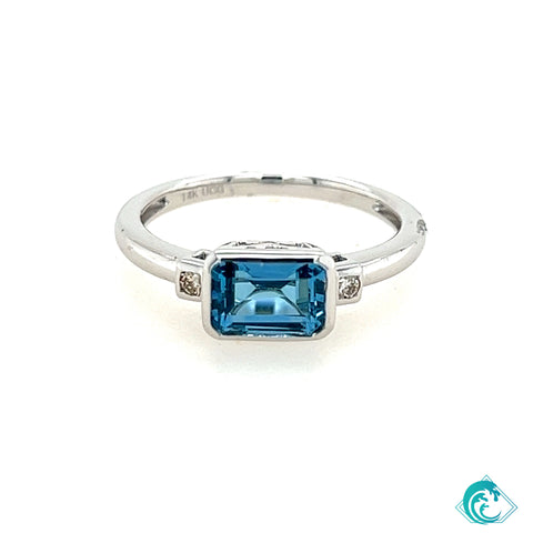 14KW Blue Topaz Ring