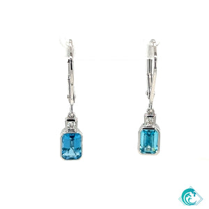 14KW Lab Grown Aquamarine Earring