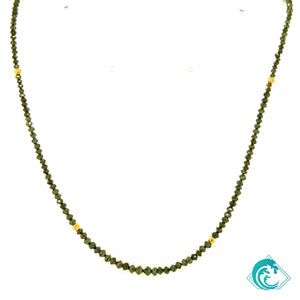 22K Green Diamond Beaded Necklace