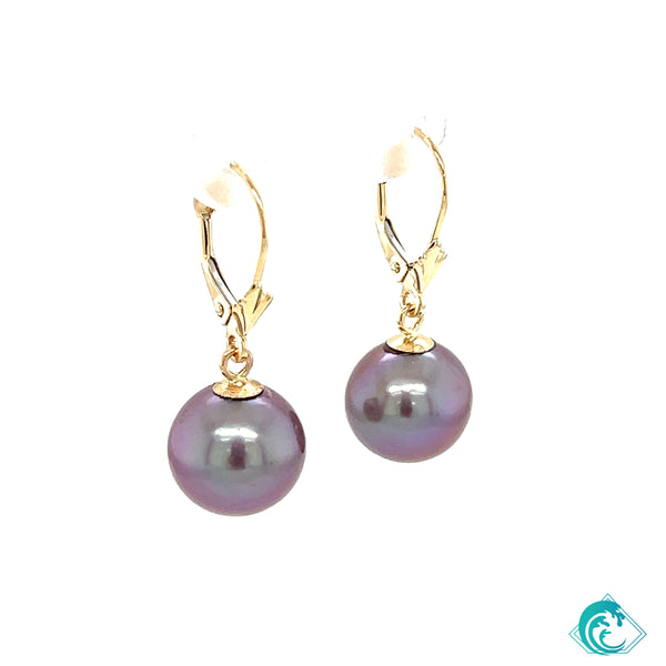 14KY Purple Edison Pearl Ani Earrings