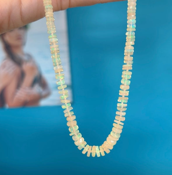 14KY Ethiopian Opal Beaded Necklace