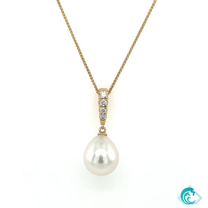 14KY Australian Pearl Diamond Pendant