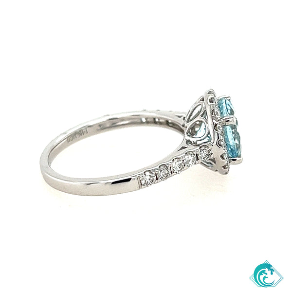 14KW Aquamarine Riah Ring