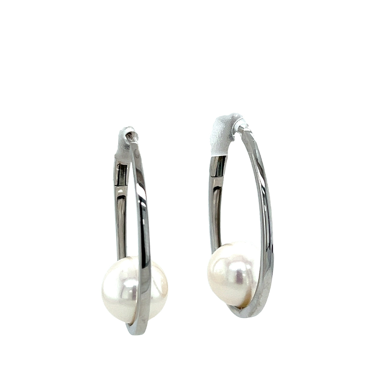 14KW Freshwater Pearl Hoop Earrings