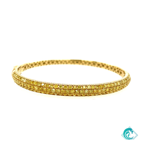 18KY Natural Yellow Diamond Bangle