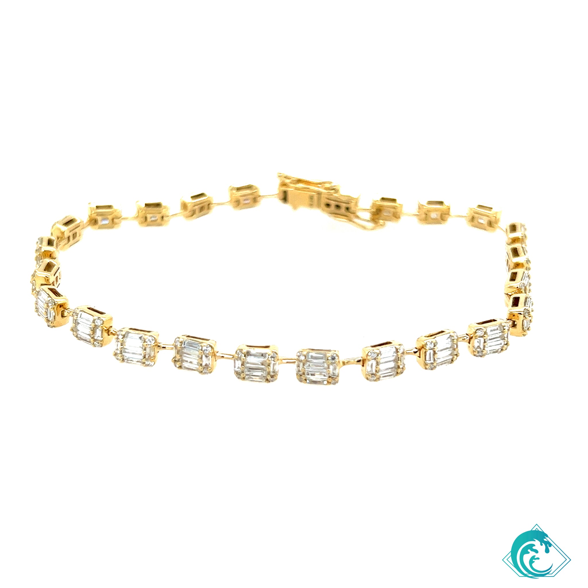 14K YG Baguette Tennis Bracelet