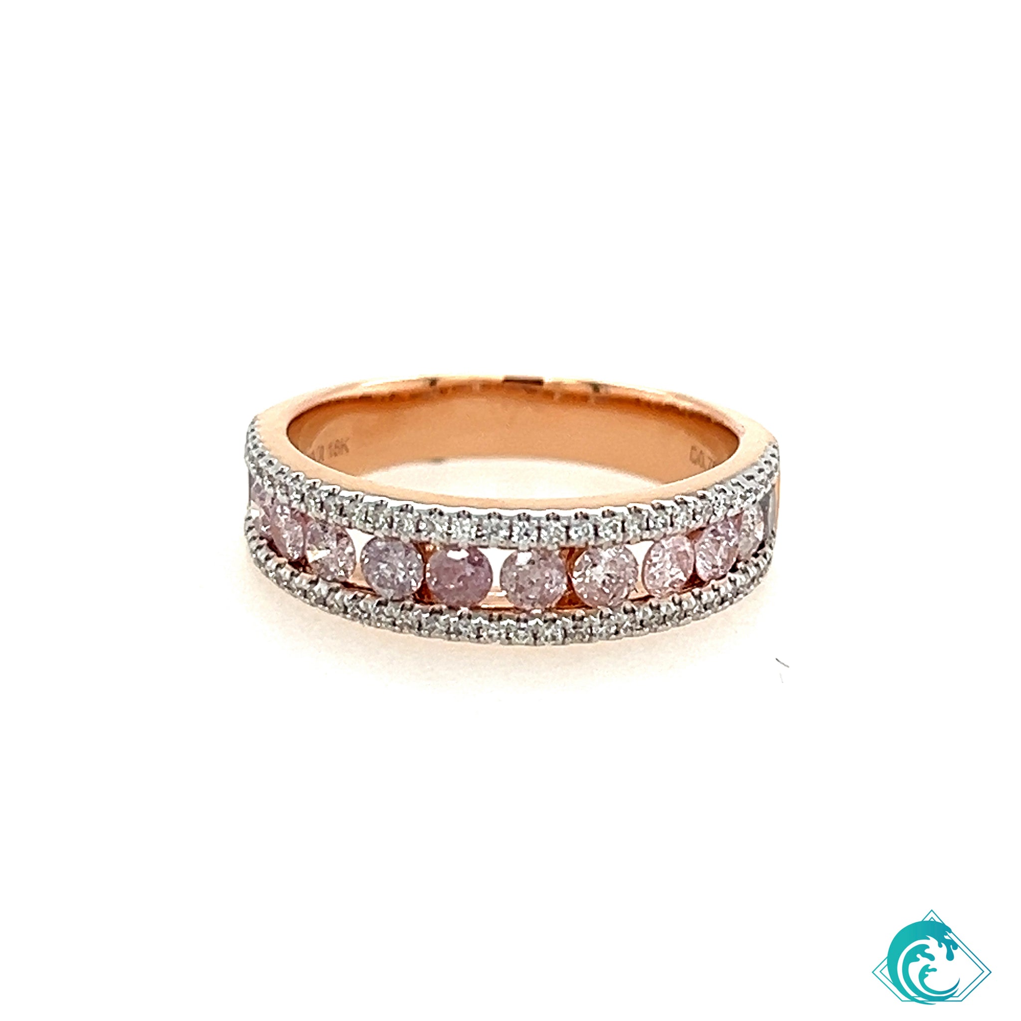 18KR Natural Pink Diamond Band