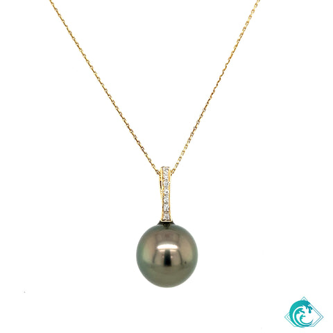 14KY Tahitian Pearl Enhancer Pendant