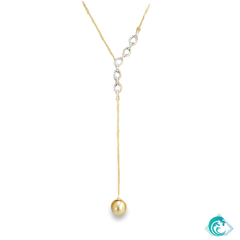 14KY Golden South Sea Pearl Larisa Lariat