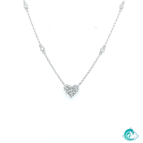 18KW Diamond Heart Necklace